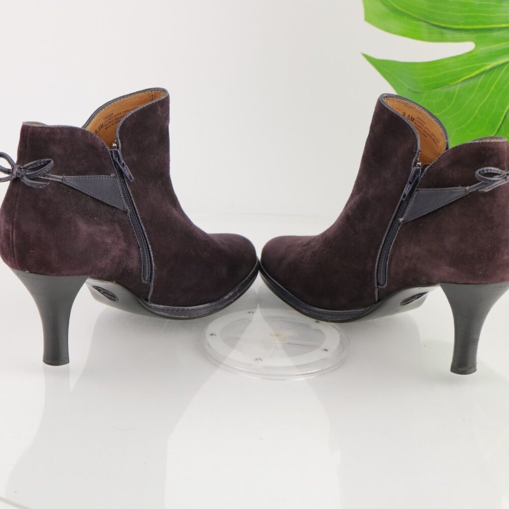 Sofft Womens Gala Boot Size 9.5 M Plum Purple Suede Kitten Heel Elegant Bootie - Picture 6 of 12